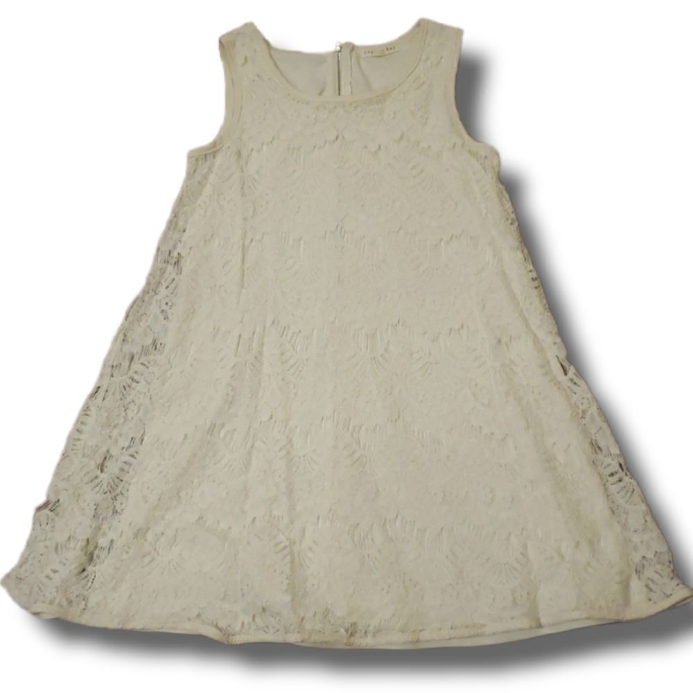 Copper Key Womens Ivory Floral Lace Sleeveless Shift Dress Cream Size L‎ Large